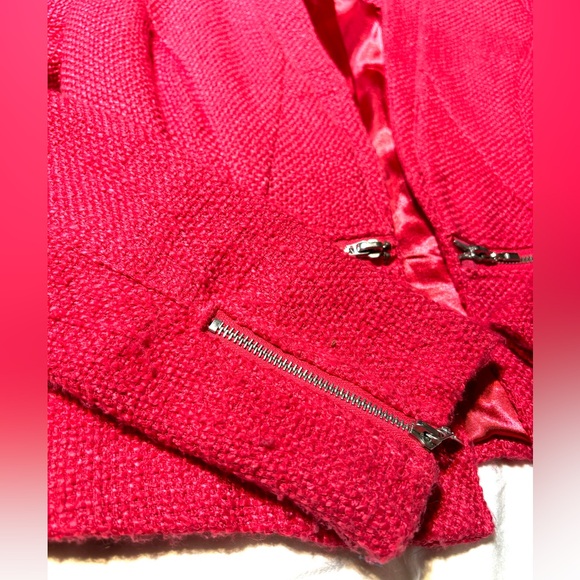DYNAMITE Beautiful Red Blazer Jacket Zipper - Picture 5 of 11